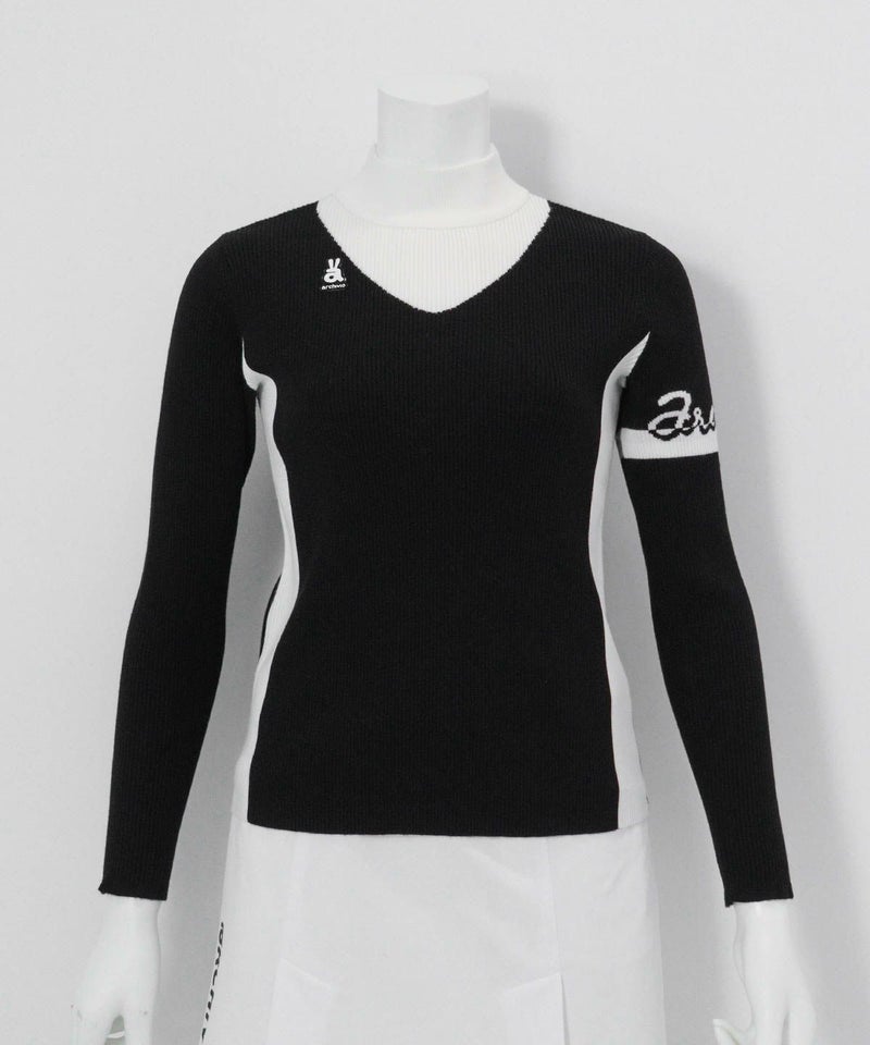 サイドライン配色リブニット （ブラック）