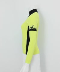 サイドライン配色リブニット 横（イエロー）