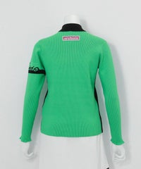 サイドライン配色リブニット 後（グリーン）