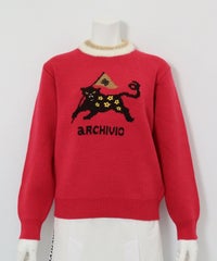 黒ヒョウジャガードニット(レッド)前