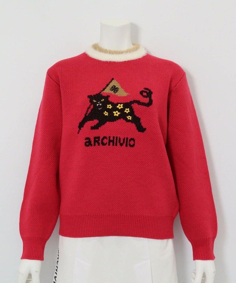 黒ヒョウジャガードニット(レッド)前