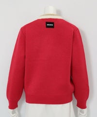 黒ヒョウジャガードニット(レッド)後ろ