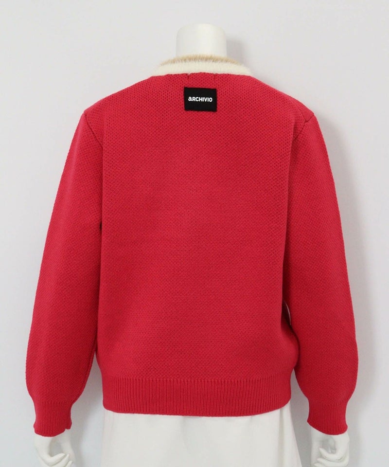 黒ヒョウジャガードニット(レッド)後ろ