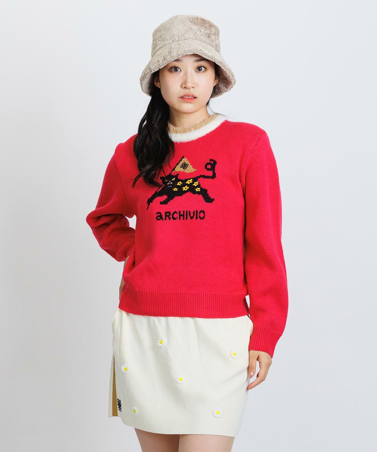 黒ヒョウジャガードニット|アルチビオ - ゴルフウェアや婦人服通販