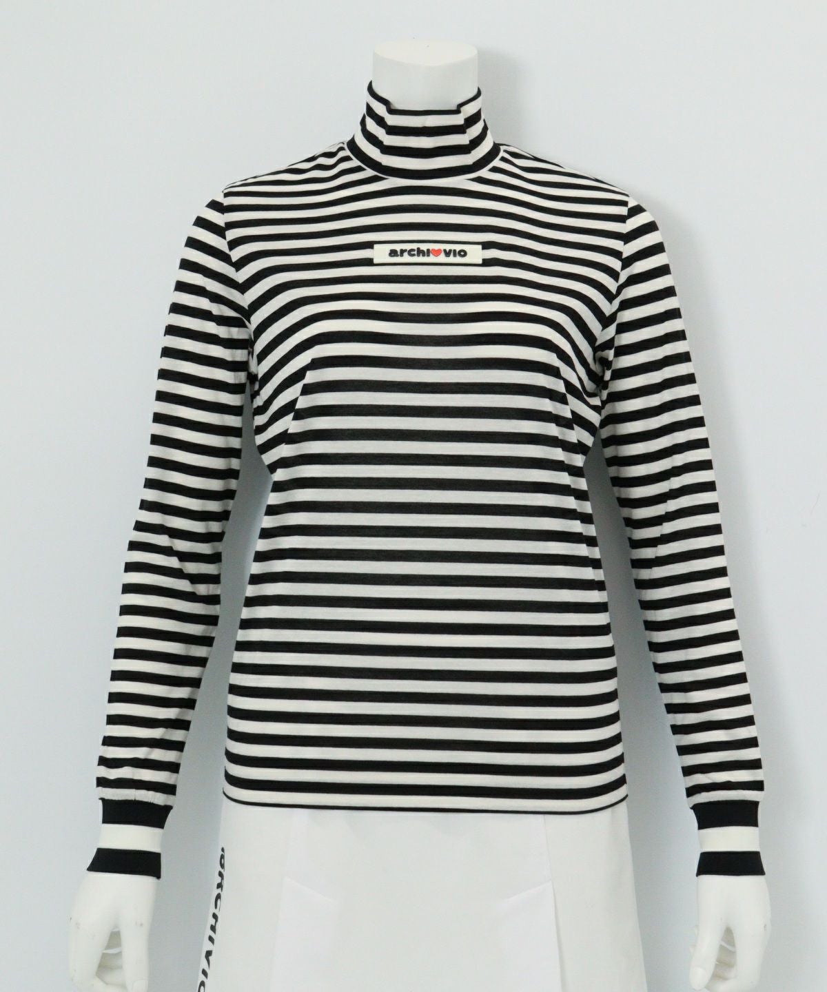 リヨセル天竺ボーダープルオーバー（ブラック）