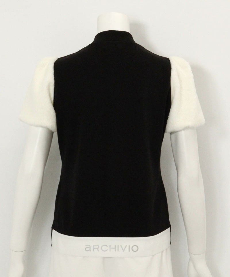 袖ファー切替プルオーバー(ブラック)後ろ