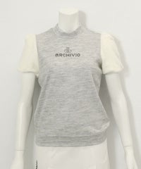 袖ファー切替プルオーバー(ライトグレー)前