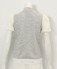 袖ファー切替プルオーバー(ライトグレー)後ろ