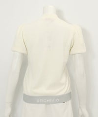 袖ファー切替プルオーバー(ホワイト)後ろ