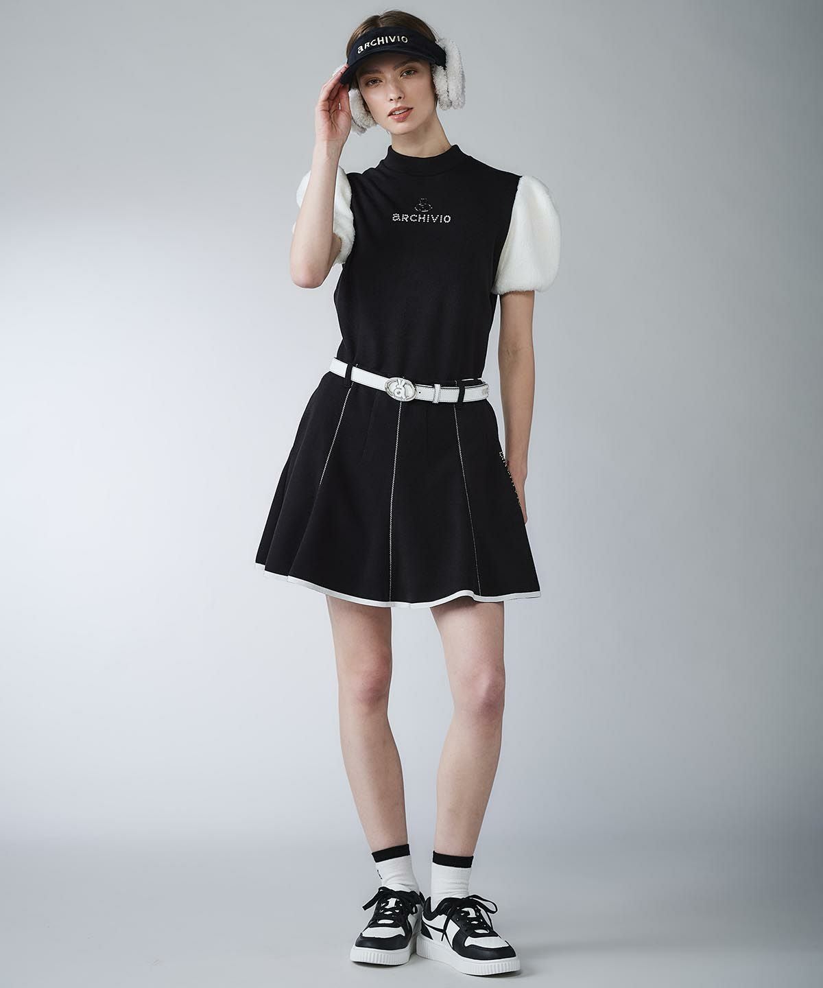 袖ファー切替半袖ニットソー|アルチビオ - ゴルフウェアや婦人服通販