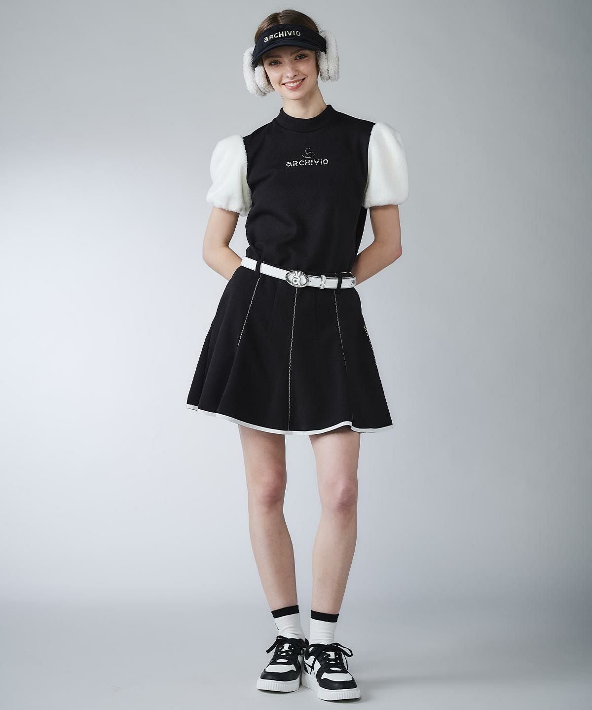 袖ファー切替半袖ニットソー|アルチビオ - ゴルフウェアや婦人服通販