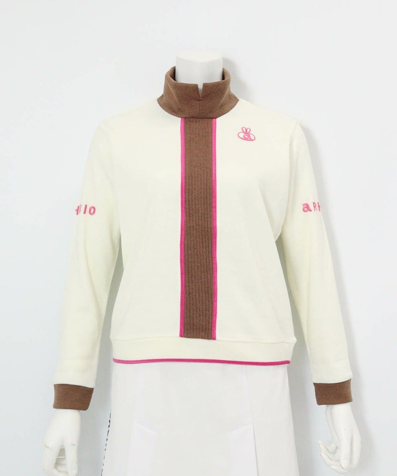 フロントラインニットソー(ホワイト×ブラウン)前