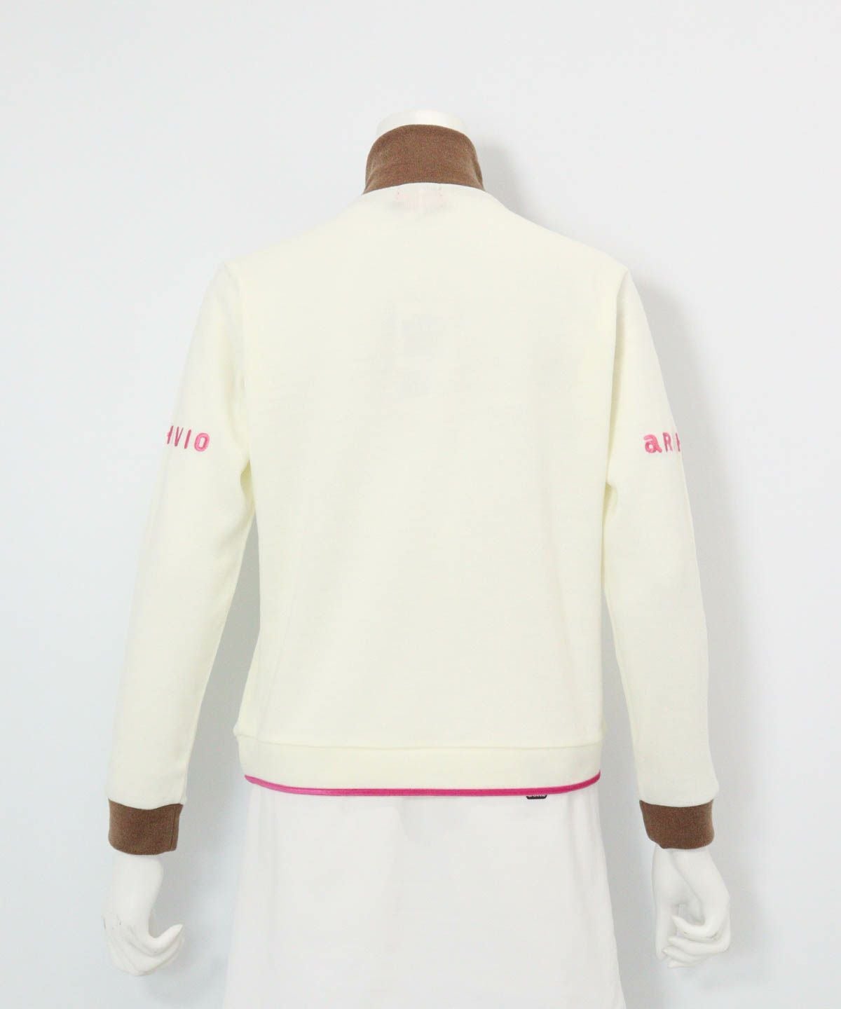 フロントラインニットソー(ホワイト×ブラウン)後ろ