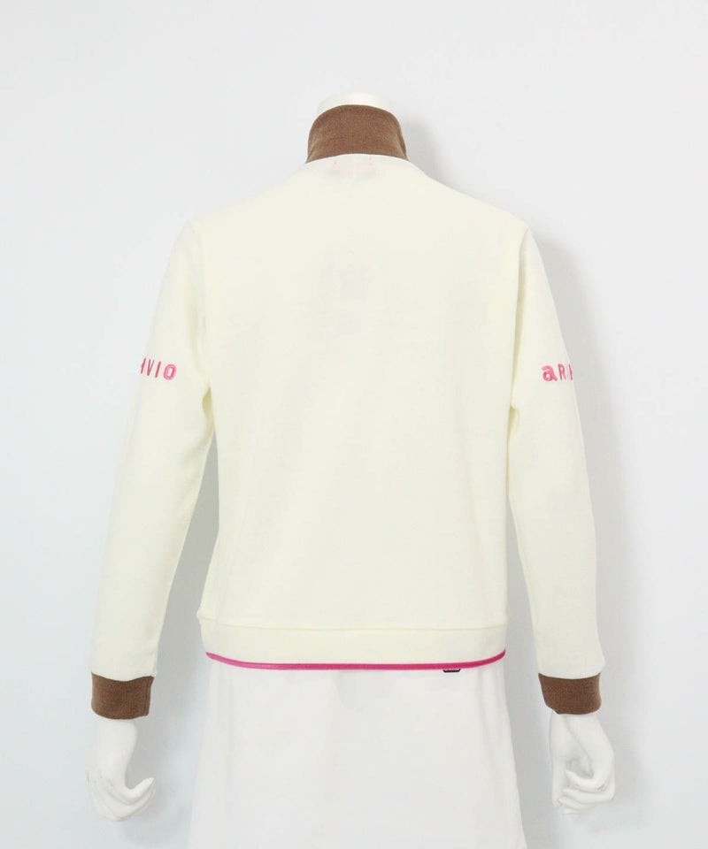 フロントラインニットソー(ホワイト×ブラウン)後ろ