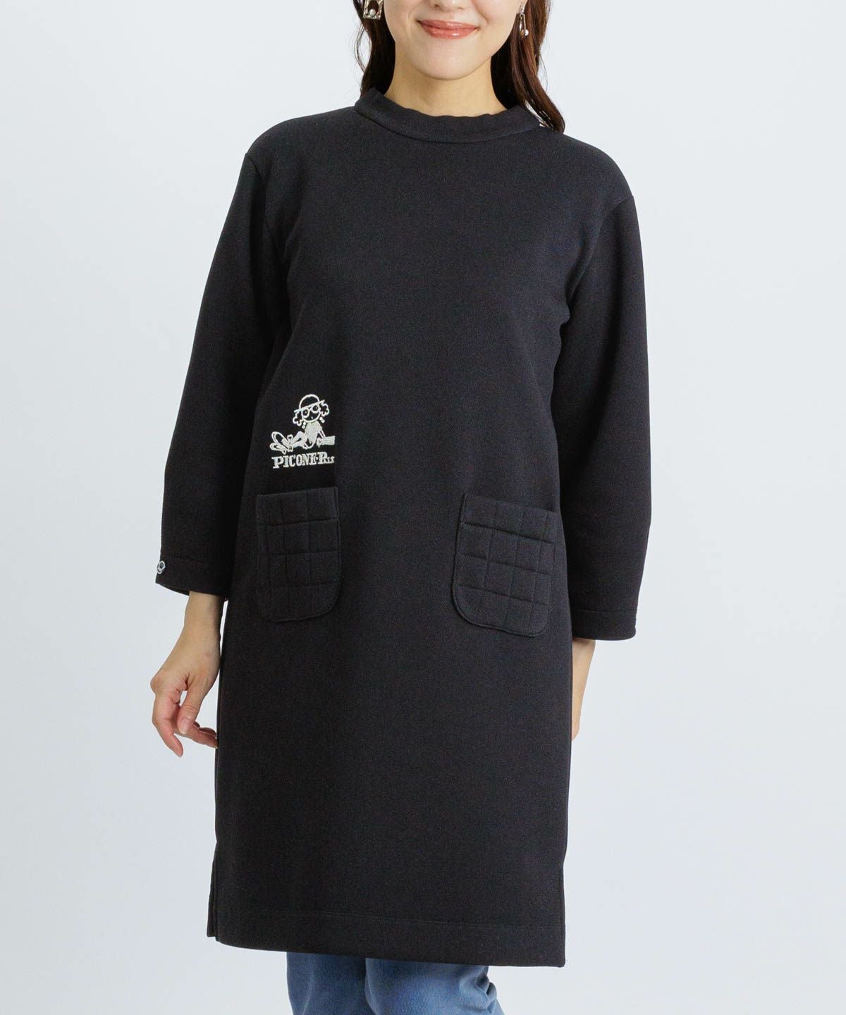 コットン混刺繍ニットチュニック|スタジオピッコーネ - ゴルフウェアや