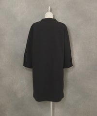 キルトポケット七分袖ワンピース(ブラック)後ろ