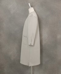 キルトポケット七分袖ワンピース(ライトグレー)横