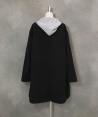 ウールライク２WAY保温コート後ろ（ブラック）