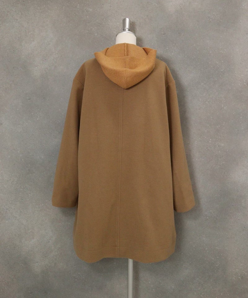 ウールライク２WAY保温コート後ろ（キャメル）