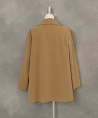 ウールライクダブルコート後（キャメル）