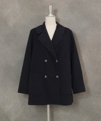 ウールライクダブルコート（ネイビー）