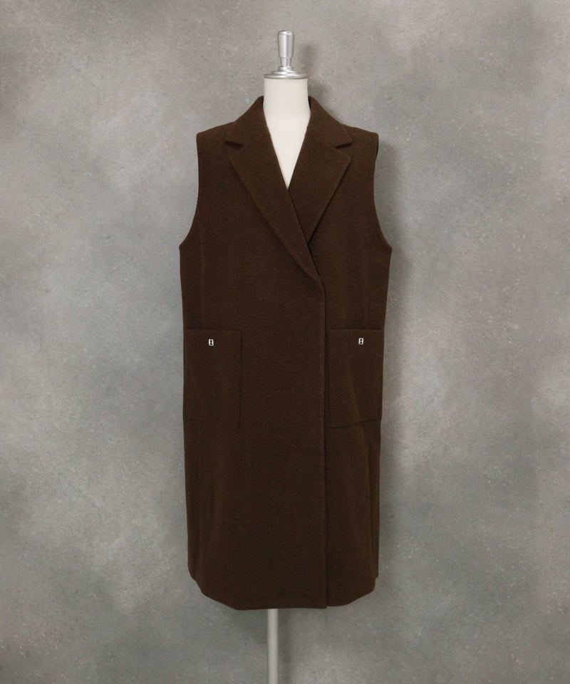 ウールライクロングベスト（ブラウン）