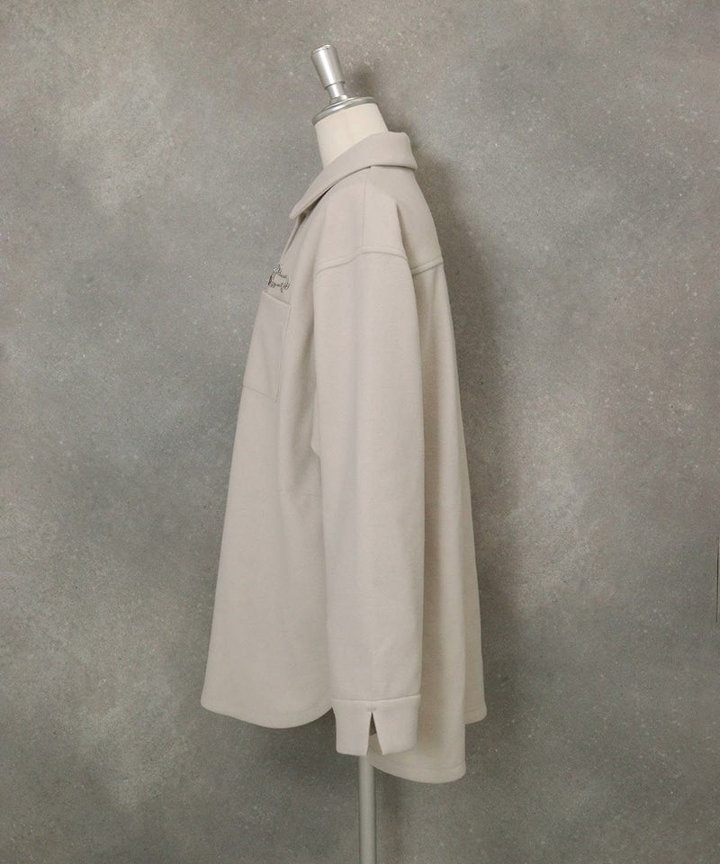 ウールライク保温ジャケット横（ベージュ）