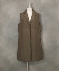 撥水中綿テーラードベスト（カーキ）