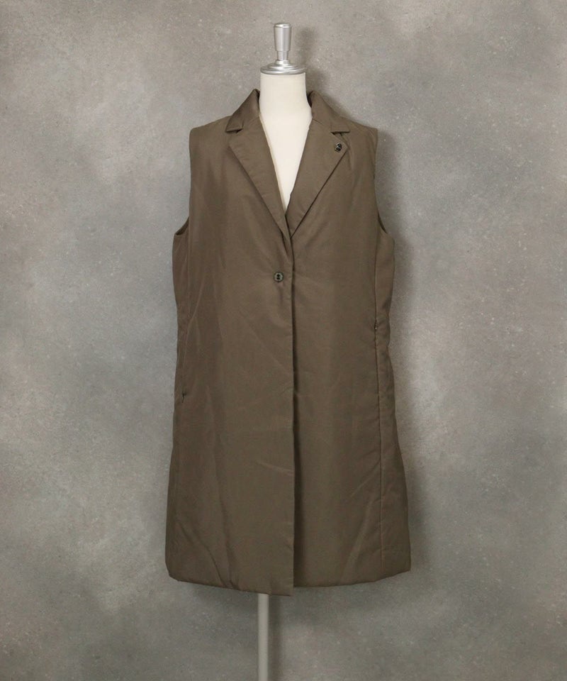 撥水中綿テーラードベスト（カーキ）