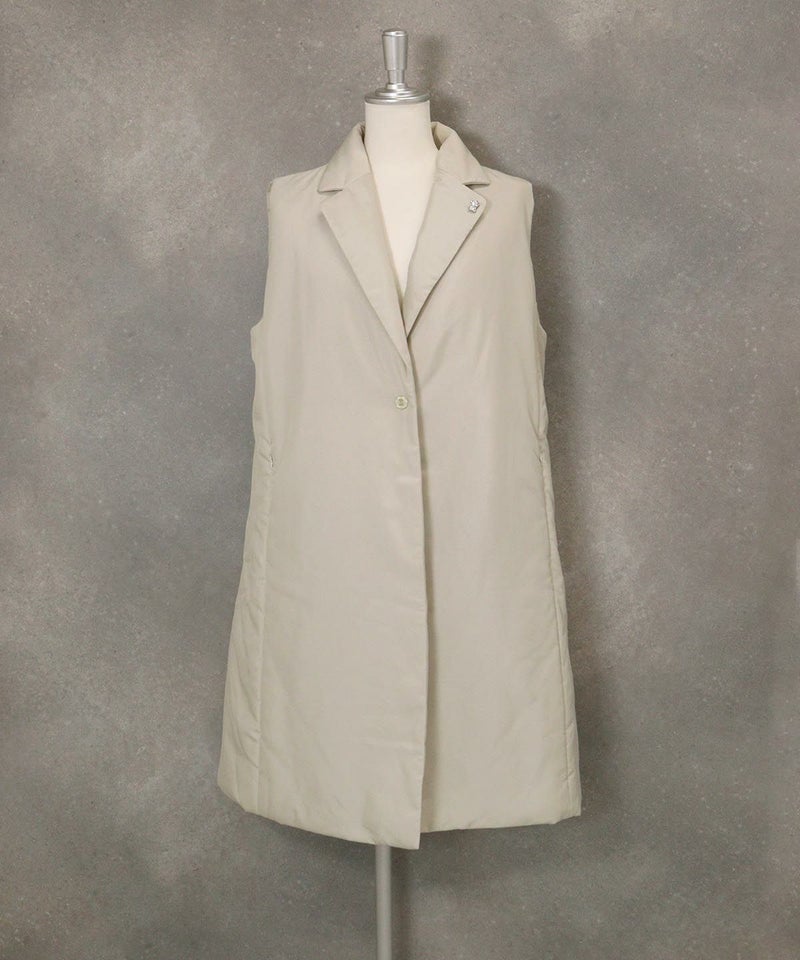 撥水中綿テーラードベスト（ライトグレー）