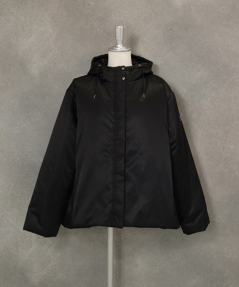 フード付き撥水中綿ジャケット（ブラック）