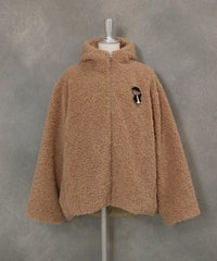 ブローチ付きボアジャケット（ベージュ）