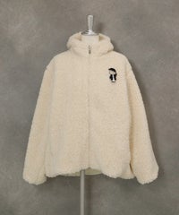 ブローチ付きボアジャケット（ホワイト）