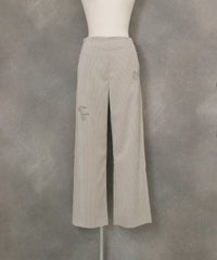 コーデュロイ刺繍ワイドパンツ（ベージュ）