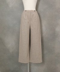 ウールライク保温ワイドパンツ（キャメル）