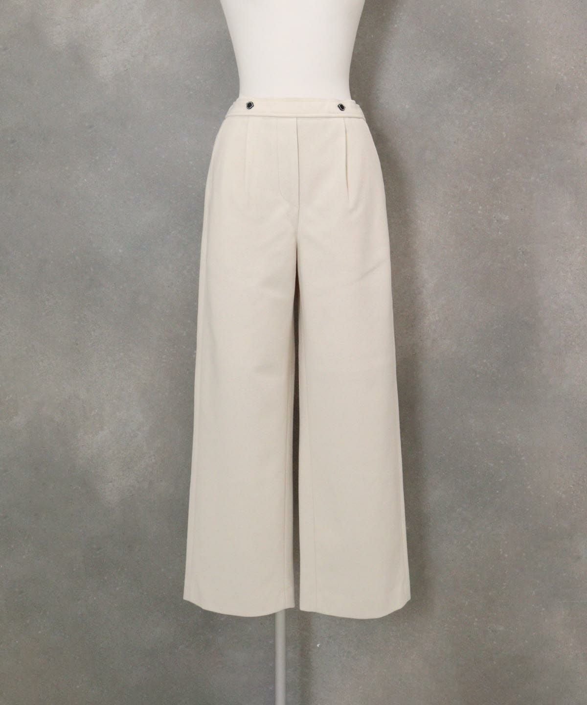 ウールライク保温ワイドパンツ（ベージュ）