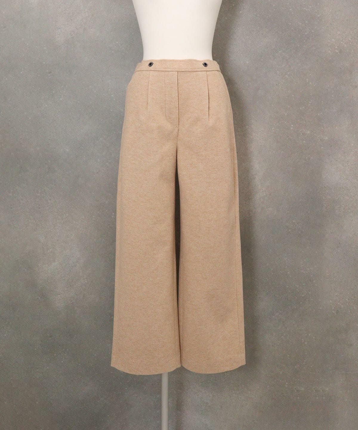 ウールライク保温ワイドパンツ（ライトオレンジ）