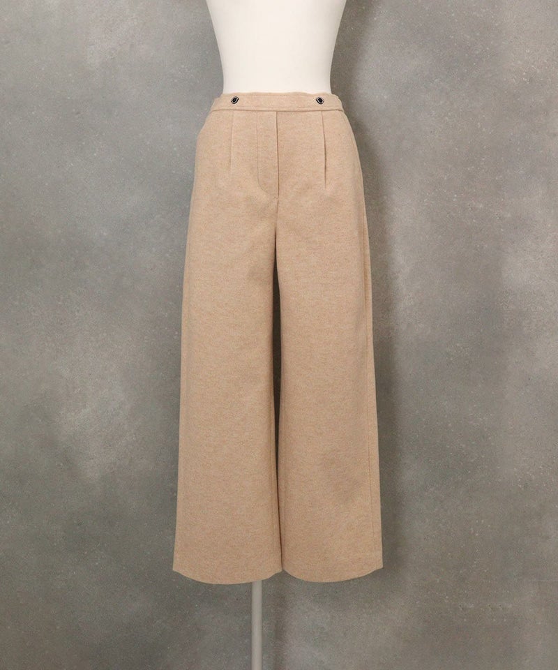 ウールライク保温ワイドパンツ（ライトオレンジ）