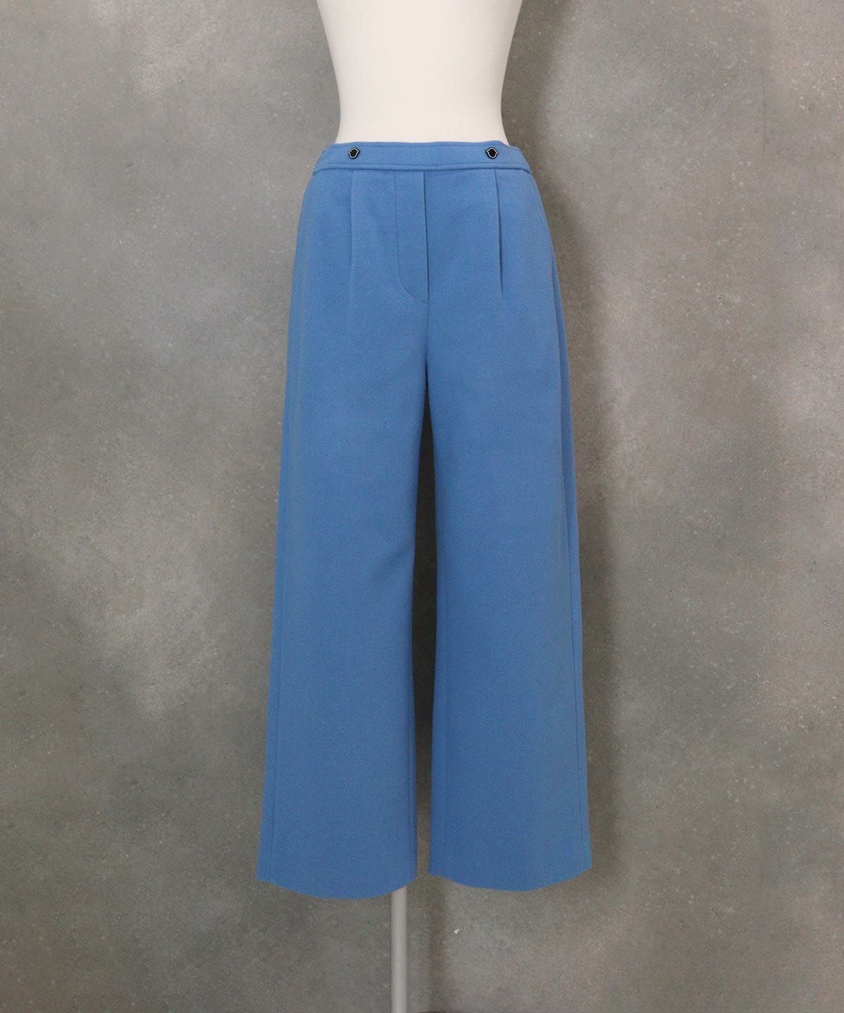 ウールライク保温ワイドパンツ（ライトブルー）