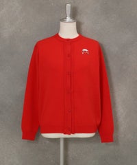ウール100％バックイラストカーディガン（レッド）
