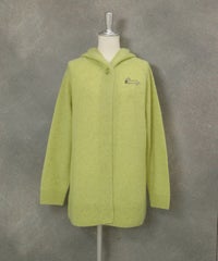 ヤク100％フードニットカーディガン（イエロー）