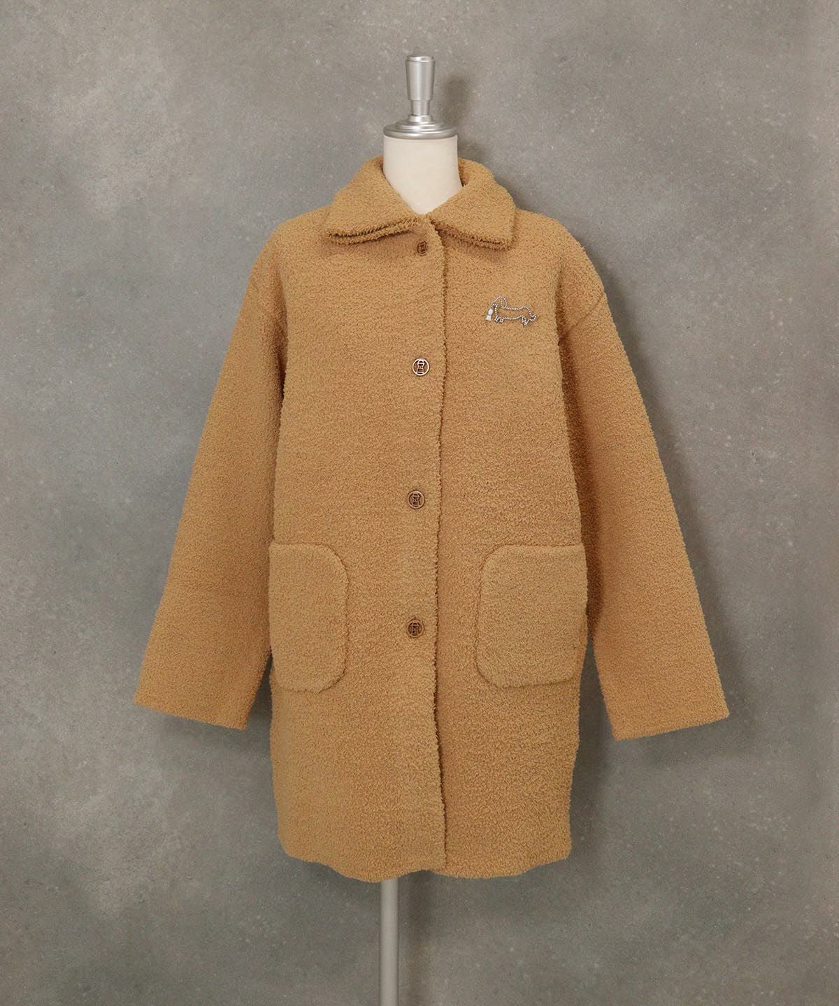 マイクロモールニットジャケット（キャメル）