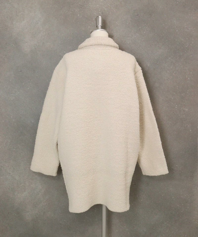 マイクロモールニットジャケット後（ホワイト）