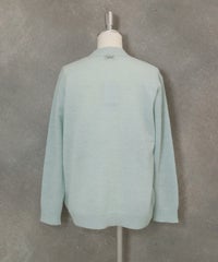 アルパカ混スパンコール刺繍ニット後（ライトブルー）