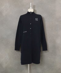 ウール100％ボタンニットカーディガン（ネイビー）