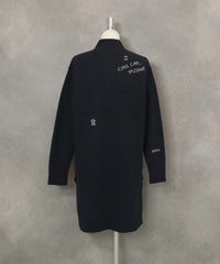 ウール100％ボタンニットカーディガン後（ネイビー）