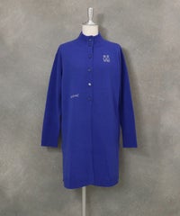 ウール100％ボタンニットカーディガン（ブルー）