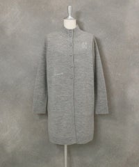 ウール100％ボタンニットカーディガン（ライトグレー）