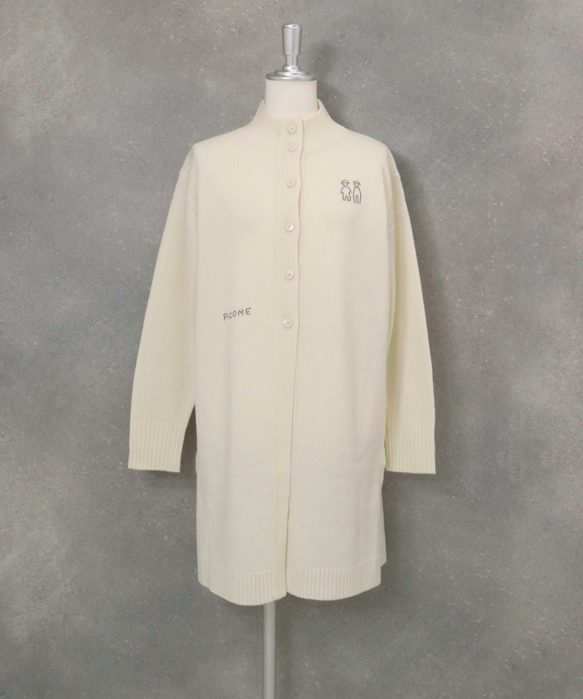 ウール100％ボタンニットカーディガン（ホワイト）