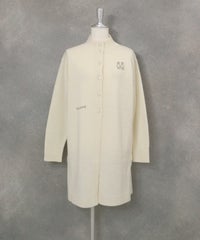 ウール100％ボタンニットカーディガン（ホワイト）